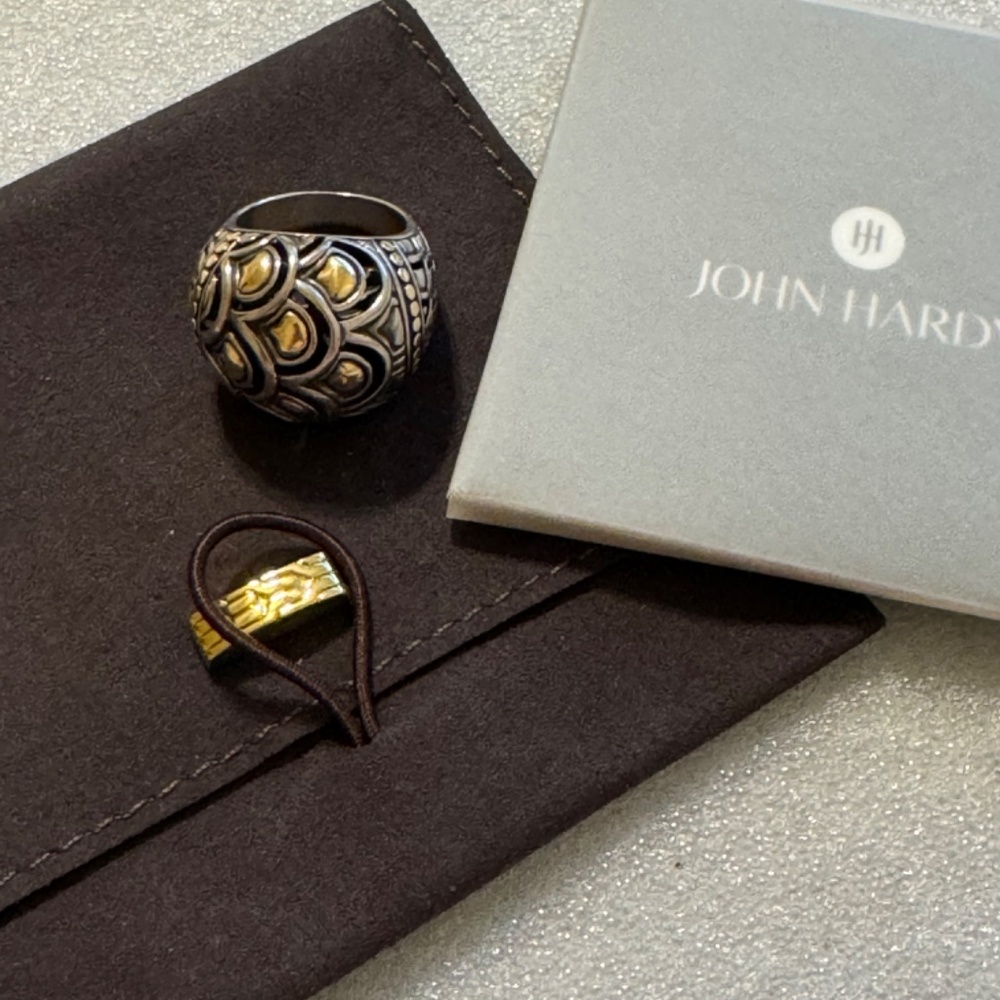 John Hardy Vintage Silver 18K Jaisalmer Dots Dome Ring